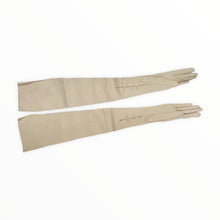 Load image into Gallery viewer, Super Long 1920s Ivory Kid Mousequetaire Opera Gloves Size Extra Small - ShopCurious