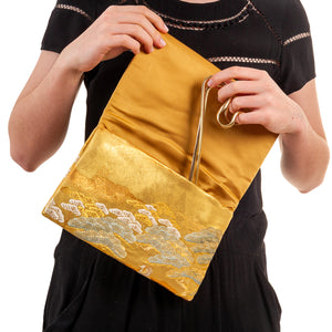 Kinkakuji: Upcycled Obi Envelope Clutch/Shoulder Bag - ShopCurious