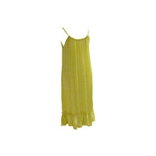 Load image into Gallery viewer, Printed Yellow Silk Spaghetti Strap Sundress - ShopCurious