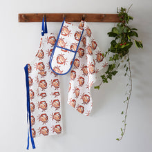 Load image into Gallery viewer, Crab Print Apron - Blue Straps - shopcurious

