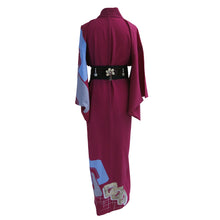 Load image into Gallery viewer, Abstract Art Violet Vintage Kimono - ShopCurious