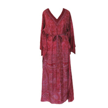 Load image into Gallery viewer, Lotus Kaftan - Burgundy with Contrasting Trim - shopcurious