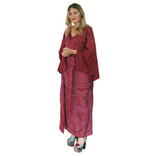 Load image into Gallery viewer, Lotus Kaftan - Burgundy with Contrasting Trim - shopcurious