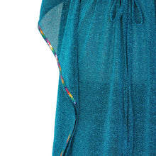Load image into Gallery viewer, Mystique Kaftan - Turquoise with Multicolour Sequin Trim - shopcurious