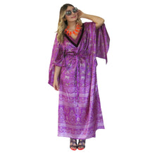 Load image into Gallery viewer, Mystique Kaftan - Violet with Velvet Trim - shopcurious