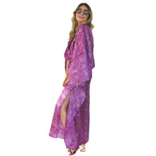 Load image into Gallery viewer, Mystique Kaftan - Violet with Velvet Trim - shopcurious