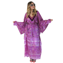 Load image into Gallery viewer, Mystique Kaftan - Violet with Velvet Trim - shopcurious