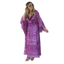Load image into Gallery viewer, Mystique Kaftan - Violet with Velvet Trim - shopcurious