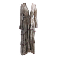 Load image into Gallery viewer, Block Printed Tiered Long Dress by Neve and Noor - shopcurious