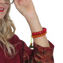 Load image into Gallery viewer, Navajo Sun - Preloved Adjustable Multicoloured Glass Bead Bracelet - shopcurious