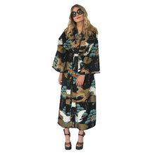 Load image into Gallery viewer, Nirvana Kimono Gown - Black and Gold with Jet Bead Trim - shopcurious