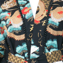 Load image into Gallery viewer, Nirvana Kimono Gown - Black and Gold with Jet Bead Trim - shopcurious