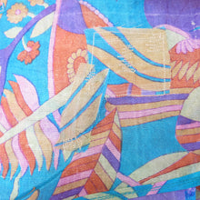 Load image into Gallery viewer, Nirvana Kimono Gown - Turquoise/Multicolour with Velvet Trim - shopcurious