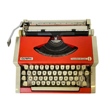 Load image into Gallery viewer, Olympia Traveller de Luxe Red and Grey Vintage Typewriter - ShopCurious