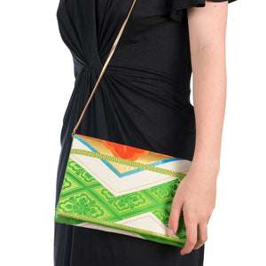 Paulownia: Upcycled Obi Envelope Clutch/Shoulder Bag - ShopCurious