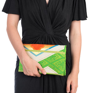 Paulownia: Upcycled Obi Envelope Clutch/Shoulder Bag - ShopCurious