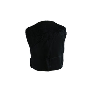 Pearl Beaded Vintage Black Velvet Waistcoat - ShopCurious