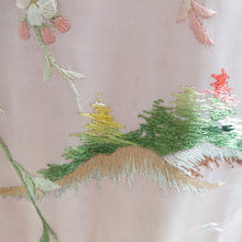 Load image into Gallery viewer, Flower Embroidered Powder Pink Silk Vintage Kimono - ShopCurious
