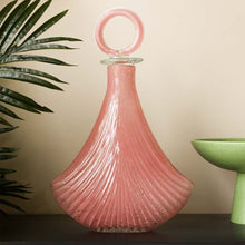 Load image into Gallery viewer, Pink Glass Art Deco Style Decanter - shopcurious