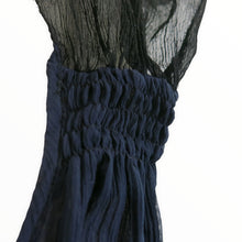 Load image into Gallery viewer, Preloved Alessandro dell’Acqua Black and Midnight Blue Silk Chiffon Evening Dress - ShopCurious