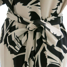 Load image into Gallery viewer, Preloved Temperley Black and Creamy Beige Long Tie Belted Dress - ShopCurious
