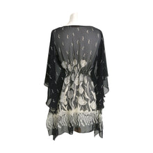 Load image into Gallery viewer, Preloved Zandra Rhodes for M&S Black and Cream Kaftan Top - ShopCurious