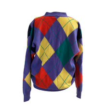 Load image into Gallery viewer, Purple Argyle Knit Cardigan - shopcurious