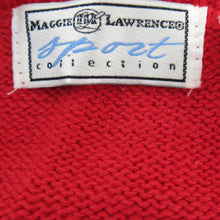 Load image into Gallery viewer, 1990s Vintage Red Knitted Cardie with Gold Trim and Anchor Details - ShopCurious