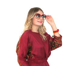 Load image into Gallery viewer, Elysium Top - Reversible Burgundy/Multicolour - shopcurious