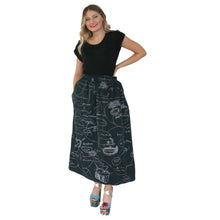 Load image into Gallery viewer, Samsara Skirt - Dark Grey with Scribble Print - shopcurious