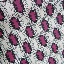 Load image into Gallery viewer, Men’s Dress Scarf – Vintage Silk, White with Magenta and Black - shopcurious