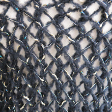 Load image into Gallery viewer, Black and Gold Thread Mohair Style Hand Knitted Cap Sleeved Jumper - shopcurious