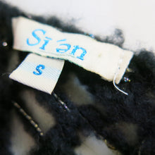 Load image into Gallery viewer, Black and Gold Thread Mohair Style Hand Knitted Cap Sleeved Jumper - shopcurious