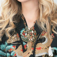 Load image into Gallery viewer, Garden Buddha - Vintage Swoboda Pendant with Semi-Precious Stones - shopcurious