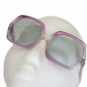 1970s Vintage Givenchy "Ingrid" Oversized Lilac Sunglasses - ShopCurious