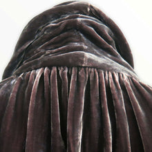 Load image into Gallery viewer, Vintage Violet Brown Beaded Velvet Tie Waist Top - ShopCurious