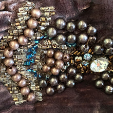 Load image into Gallery viewer, Vintage Violet Brown Beaded Velvet Tie Waist Top - ShopCurious