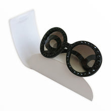 Load image into Gallery viewer, Pre-loved Prada Ornate Collection Black Sunglasses with Jet Crystal Detail in Original Case - ShopCurious