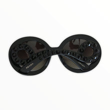 Load image into Gallery viewer, Pre-loved Prada Ornate Collection Black Sunglasses with Jet Crystal Detail in Original Case - ShopCurious