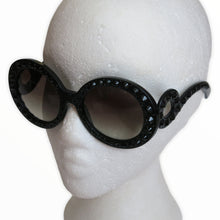 Load image into Gallery viewer, Pre-loved Prada Ornate Collection Black Sunglasses with Jet Crystal Detail in Original Case - ShopCurious