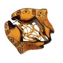 Load image into Gallery viewer, Melong - Preloved Terry de Havilland Crocheted and Embroidered Wedge Sandals - shopcurious