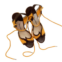 Load image into Gallery viewer, Melong - Preloved Terry de Havilland Crocheted and Embroidered Wedge Sandals - shopcurious