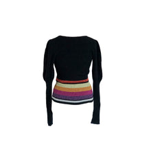 Load image into Gallery viewer, Catherine Malandrino Striped Lurex Wool V-Neck Jumper - ShopCurious
