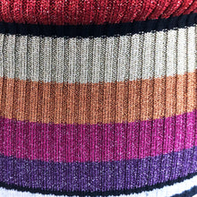 Load image into Gallery viewer, Catherine Malandrino Striped Lurex Wool V-Neck Jumper - ShopCurious