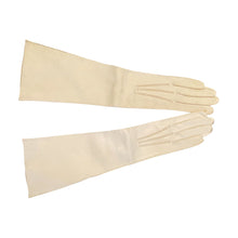 Load image into Gallery viewer, Elbow Length 1930s Ivory Kid Evening Gloves Size Extra Small - ShopCurious
