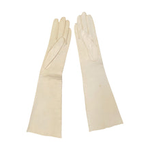 Load image into Gallery viewer, Elbow Length 1930s Ivory Kid Evening Gloves Size Extra Small - ShopCurious