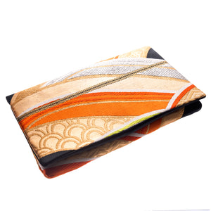 Waves: Upcycled Obi Envelope Clutch/Shoulder Bag - ShopCurious