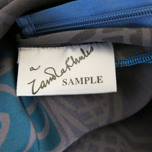 Load image into Gallery viewer, Zandra Rhodes Blue, Purple and Grey Bias Cut Silk Halter Dress - shopcurious