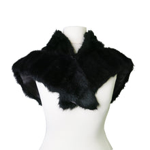Load image into Gallery viewer, Vintage Biba Faux Fur and Satin Stole/Wrap – Black - ShopCurious