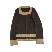 Load image into Gallery viewer, 1960s Biba Square Necked Brown Knitted Top - ShopCurious